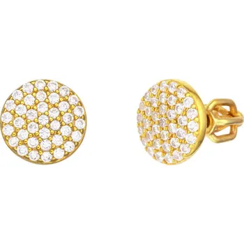 Náušnice Bealio BEALIO Stříbrné náušnice KOLEČKO yellow 03-13197-2887