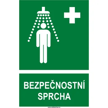 Značení Bezpečnostní sprcha ISO 7010 samolepící PVC fólie 200x150 mm