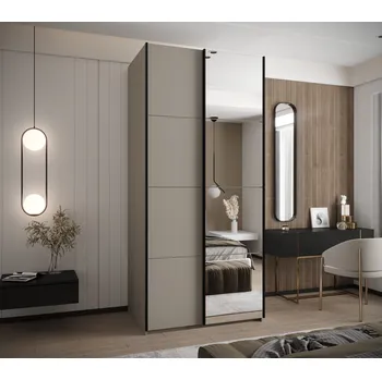 Šatní skříň Šatní skříň Lux 3 Barva korpusu: Černá, Rozměry: 100 cm, Dveře: Dub-Artisan