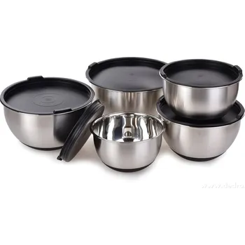 Sada nádobí 4+1 ZDARMA | GOURMET | 10dílná sada nerezových kynoucích mís s víky