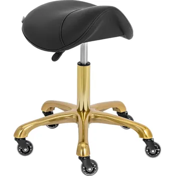 Nábytek do ordinace physa Sedlová stolička - 57–75 cm - 150 kg - černá/zlatá PHYSA YORK BLACK_GOLD