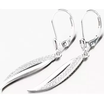 Náušnice Dámské náušnice bílé zlato 585 zirkon visací 52GZ-8046-B