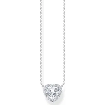 Náhrdelník Thomas Sabo KE2280-051-14-L45V Silver Necklace with Halo-Pendant in Heart Shape 40-45 cm Ladies