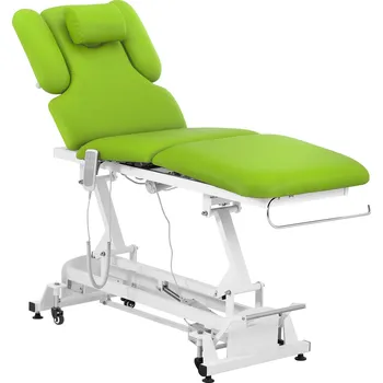 Masážní stůl physa Elektrické masážní lehátko - 3 motory - 300 W - 185 x 67 x 62–84 cm - 200 kg - bílé/světle zelené PHYSA NANTES LIGHT GREEN_PH