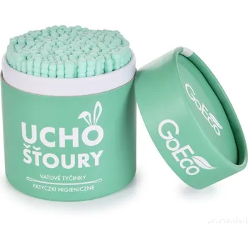 Vatová tyčinka UCHOŠŤOURY | ekologické vatové tyčinky | 200 ks | karton + 100% bavlna | zelené