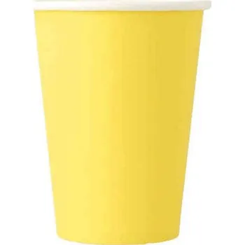 Jednorázové nádobí Kelímky Pure papírové 180ml - žluté, 50ks