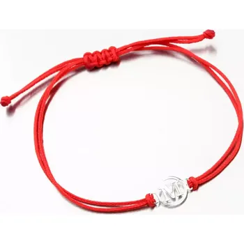 Náramek Náramek bílé zlato 585 provázku s písmenem M LT14-008B-M délka 18 cm