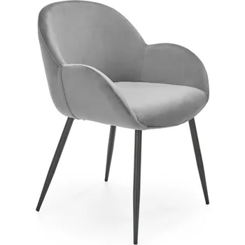 Jídelní židle Jídelní křeslo ORON — kov, samet, černá / šedá