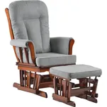 MOB Houpací křeslo s podnoží Tempo Kondela Sofarda (ořech + šedá)