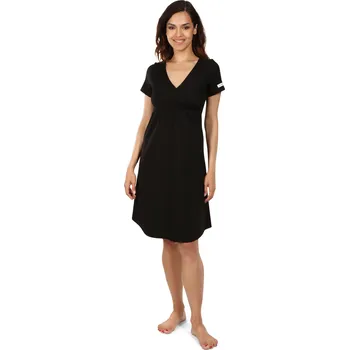 Těhotenské noční prádlo Moniel košilka/šaty kojící All Black černá Velikost: XXL