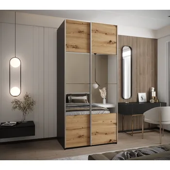 Šatní skříň Šatní skříň Lux 4 Barva korpusu: Dub - Artisan, Rozměry: 100 cm, Dveře: Dub-Artisan