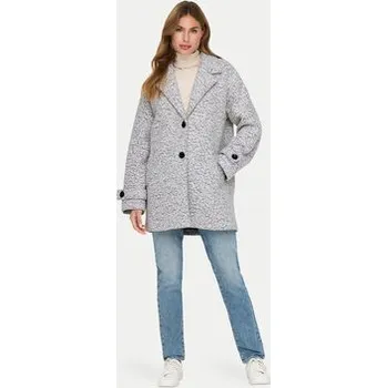 Dámský kabát ONLY Vlněný kabát Sophia 15321880 Šedá Relaxed Fit XL