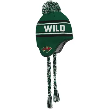 Čepice Outerstuff Dětská zimní čepice Minnesota Wild NHL Jacquard Tassel Knit With Pom