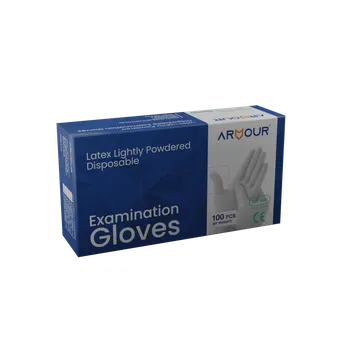 Vyšetřovací rukavice Latexové rukavice ARMOUR pudrované 100 ks L