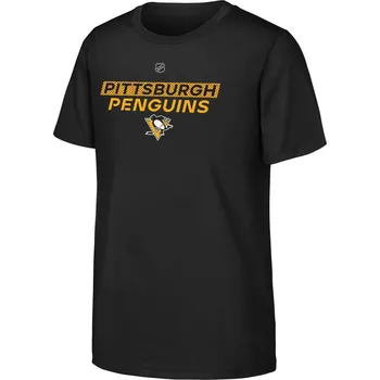 Chlapecké tričko Outerstuff Dětské tričko Pittsburgh Penguins NHL Apro Wordmark Tee Velikost: Dětské S (6 - 8 let)
