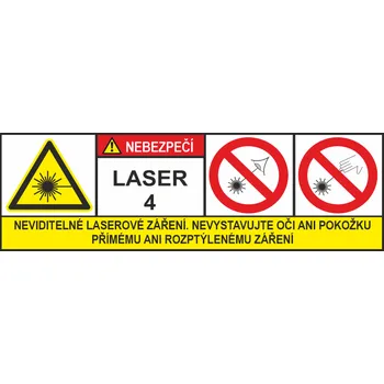 Značení NEBEZPEČÍ Laser 4 samolepící vinylová fólie 50x150 mm