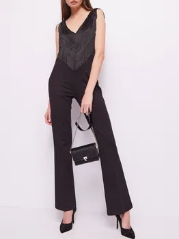 Dámský overall GAUDI Fringed Black overal XS Černá