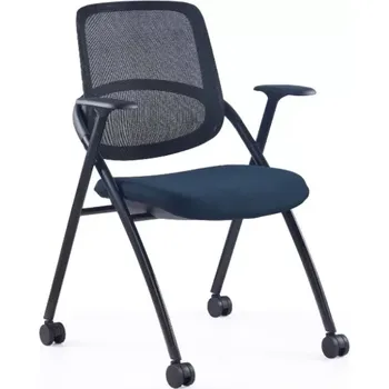 Konferenční skládací židle MEET - plast, látka, více barev Tmavě modrá
