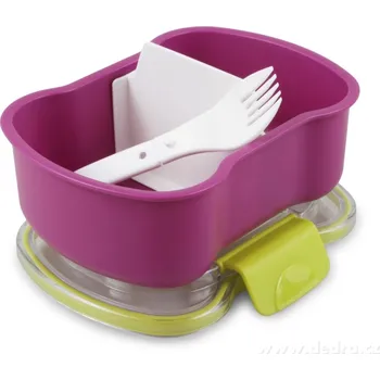 Svačinový box CVAK&CVAK SILIBOX | 2v1 dělený box na jídlo s vidličkou | 700 ml