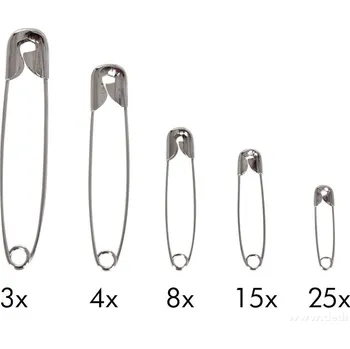 Sada nářadí PRAKTIK | Sada 55 ks zavíracích špendlíků | 5 velikostí | ocelové