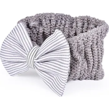 Čelenka SPA | Kosmetická čelenka s látkovou mašlí | na masky, makeup i vlhké vlásky | šedá