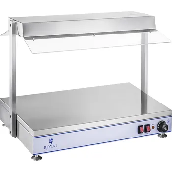 Ohřívací zásuvka Royal Catering Ohřívací deska s halogenovými lampami-1100 W-ušlechtilá ocel RCHP-70