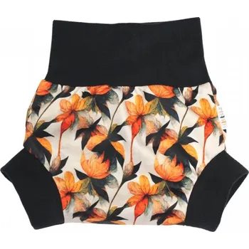 Plenkové kalhoty Breberky natahovací svrchní kalhotky PUL - Listy kaštanu S