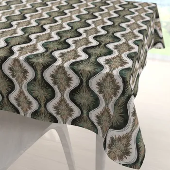 ubrus Bavlněný čtvercový ubrus Sandra SA-542 Okrasné hvězdy na zeleném/bílém 60x60 cm