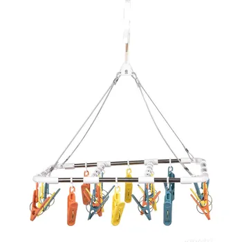 Kolíček na prádlo KOLÍČKOVNÍK | otočný obdélníkový kolotoč s 20 barevnými kolíčky na prádlo