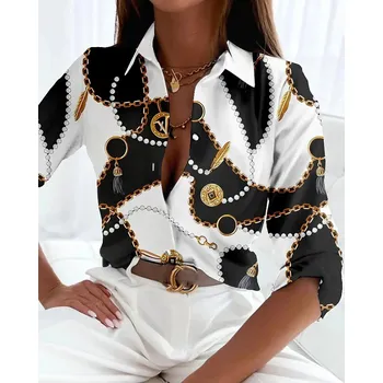 Dámská košile Dámská košile patchwork, s potiskem Barva: Černá, Velikost: S