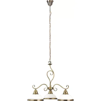 Rabalux 2753 ELISETT - Bronzový trojramenný rustikální lustr 3 x E27, Ø 64cm (Závěsné tříramenné svítidlo na řetězu v barvě bronzové)