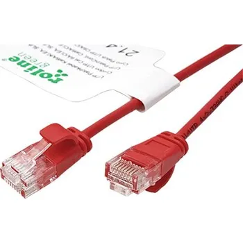 Síťový kabel ROLINE GREEN UTP patchkabel kat. 6a, tenký, LSOH, 3m, červený - 21.44.3916