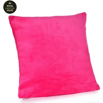 Polštář LAGOON VELVET | potah na polštář 45 × 45 cm | lesklý sametový efekt & měkké mikrovlákno | fuchsiový