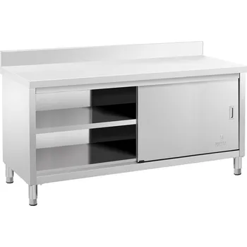 Pracovní skříň z ušlechtilé oceli - ECO - 180 x 60 cm - 600 kg - lemování - Royal Catering RCSSCB-180X60-E-B