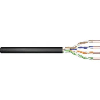 Počítač CAT 5e U-UTP outdoor installation cable, 100 MHz Fca (PVC), AWG 24/1, 305 m drum, sx, black