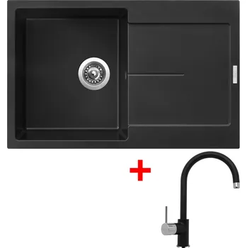 Granitový dřez Akení Sinks ULTIMA 790 Pureblack + VITALIA GR