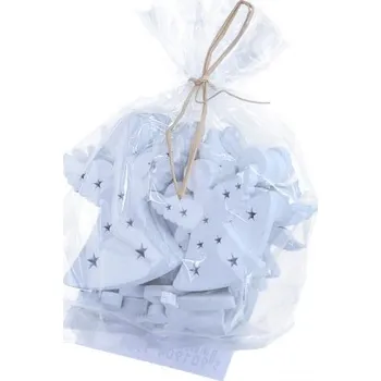 Vánoční dekorace Dekorace, dřevěná, ANDĚLÍČCI, bílý, mix velikostí, 20ks/bal.