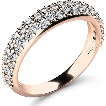 Prsten Dámský prsten růžové zlato 585/1000 přírodní diamant G/SI 140005-CV-DIA velikost 58