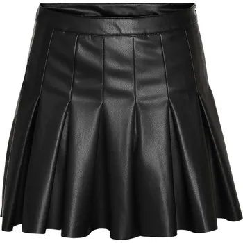 Dámská sukně Krátká sukně z Noisy May - NMPAULO HW PLEATED PU MINI SKIRT NOOS - Ženy - černá