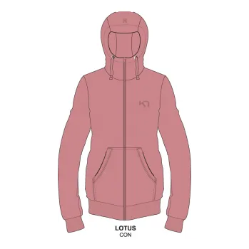 Dámské termoprádlo Kari Traa MIKINA NA ZIP S KAPUCÍ KARI TRAA KARI HOODIE Lotus
