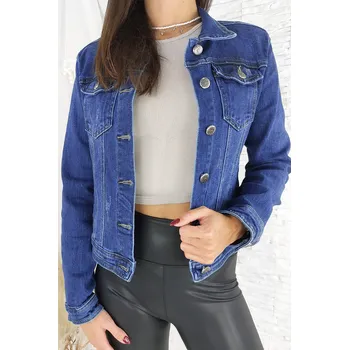 Dámský kabát Moon girl Modrá džínová bunda GY907 Velikost: XL