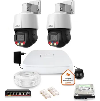 Bezpečnostní kamera Dahua dohledová sada iP 2 rychlostní kamery 4MPx disk 1TB
