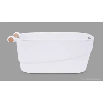 Úložný box PRAKTIK | elegantní organizér s bambusovým madlem | 27 cm