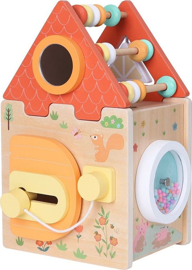 Dřevěná motorická kostka farma 2 v 1