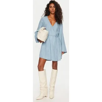 Dámské šaty Guess Každodenní šaty W2YK67 D22S5 Světle modrá Relaxed Fit S