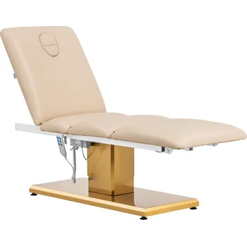 Masážní stůl physa Kosmetické lehátko - 3 motory - 300 W - 190 x 65 x 60 - 76 cm - 200 kg - béžová/zlatá PHYSA VITERBO BEIGE