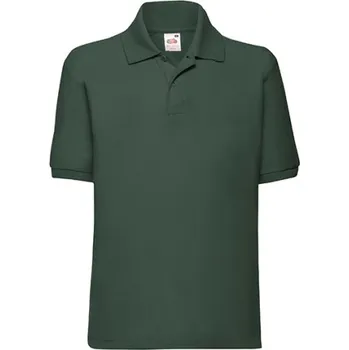 Dívčí tričko Fruit of the Loom Dětská polokošile 63-417-0 Bottle Green 128