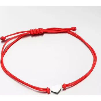 Náramek Náramek bílé zlato 585 provázku se srdcem LT14-004-B délka 21 cm