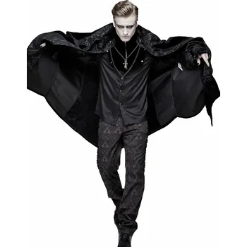 Pánský zimní kabát tričko gothic and punk pánské - Shadowplay Gothic - DEVIL FASHION - CT120