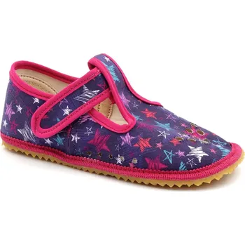 Dívčí bačkory Beda Barefoot přezůvky perforované - Stars Velikost: 30